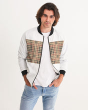 Load image into Gallery viewer, L&G Brown Houndstooth Plaid Bomber Jacket