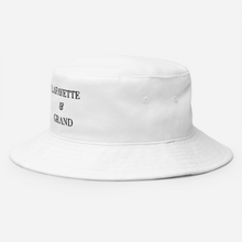 Load image into Gallery viewer, L&G White Bucket Hat w/Black Logo