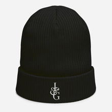 Load image into Gallery viewer, L&G White Logo Organic Ribbed Beanie
