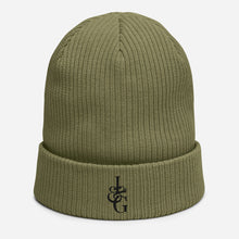 Load image into Gallery viewer, L&G Black Logo Organic Ribbed Beanie