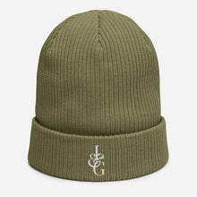 Load image into Gallery viewer, L&G White Logo Organic Ribbed Beanie