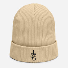 Load image into Gallery viewer, L&G Black Logo Organic Ribbed Beanie