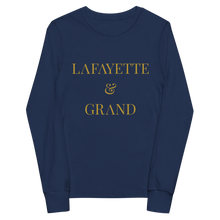 Load image into Gallery viewer, L&G Gold Logo Youth Long Sleeve Tee