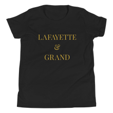 Load image into Gallery viewer, L&G Gold Logo Youth Short Sleeve T-Shirt