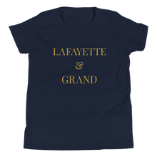 Load image into Gallery viewer, L&G Gold Logo Youth Short Sleeve T-Shirt