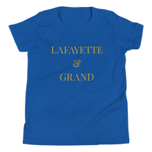 Load image into Gallery viewer, L&G Gold Logo Youth Short Sleeve T-Shirt