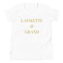Load image into Gallery viewer, L&G Gold Logo Youth Short Sleeve T-Shirt