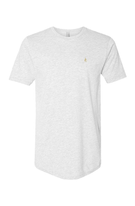 L&G Gold Logo: White Cotton Long Body Short Sleeve
