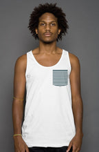 Load image into Gallery viewer, L&amp;G Green Striped Pocket Tank - White
