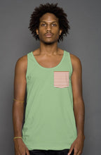 Load image into Gallery viewer, L&amp;G Peach Striped Pocket Tank - Leaf
