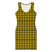 Load image into Gallery viewer, L&amp;G Black &amp; Yellow Classic Houndstooth Sublimation Cut &amp; Sew Dress
