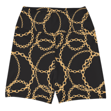 Load image into Gallery viewer, L&amp;G Black w/Gold Link Yoga Shorts
