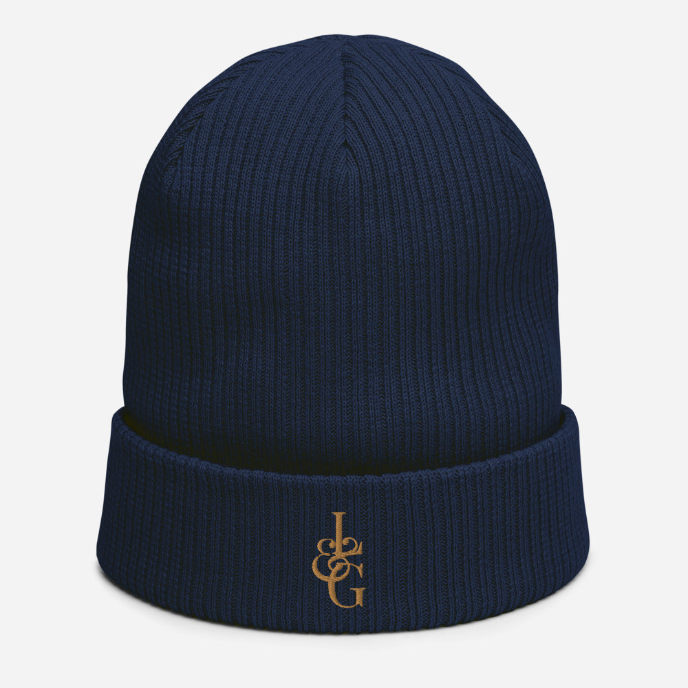 L&G Gold Logo Organic Ribbed Beanie