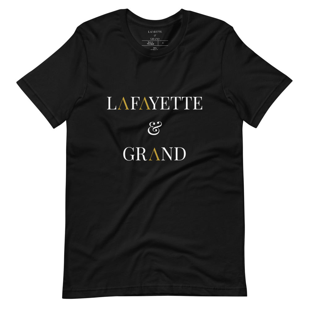 L&G White & Gold Logo Short-Sleeve Unisex T-Shirt